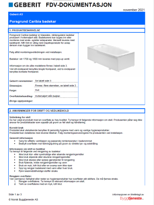 FDV_Porsgrund Caribia badekar FDV_Porsgrund Caribia badekar