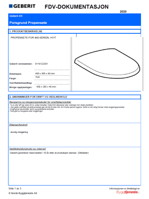 FDV_Porsgrund 460 propensete, 9116122301 FDV_Porsgrund 460 propensete, 9116122301